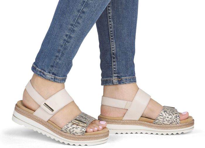 Remonte, eleganta damsandaler med uttagbar fotb&auml;dd 